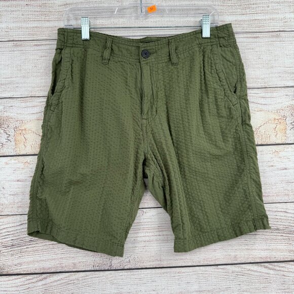 Lucky Brand Seersucker Flat Front Shorts Men's Size 30 Four‎ Leaf Clover Green - Picture 1 of 11